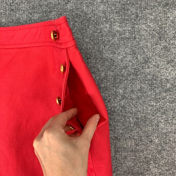 J Crew Postage Stamp Sailor Mini Skirt Women 8 Watermelon Lined Nautical Buttons - Picture 4 of 12